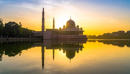 The Putrajaya Mosque in Putrajaya, Malaysiaの素材