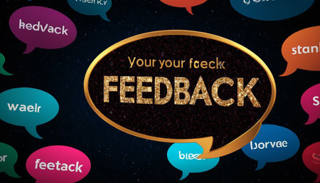 Feedback Button on a Speech Bubbles Background. Vector Illustration.の素材