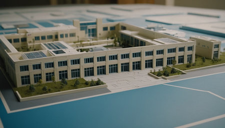 Miniature model of a school. Education concept. 3d renderingの素材