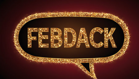 Gold glittering speech bubble with FEBRUARY text. Vector illustrationの素材