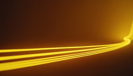 light trails on the road in the tunnel. long exposure photo.の素材