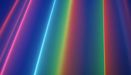 Abstract background with multicolored stripes. Computer generated 3D photo rendering.の素材