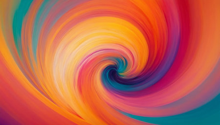 abstract background with smooth lines in orange, yellow and blue colorsの素材