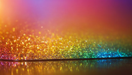 Colorful glitter lights abstract background. Defocused background with bokeh.の素材
