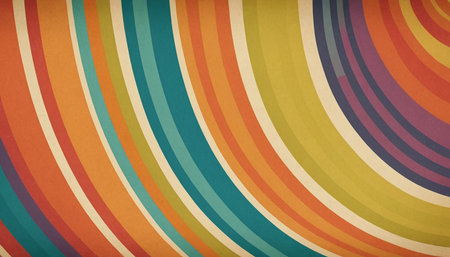 Retro color circles background. Abstract geometric pattern with stripes and linesの素材