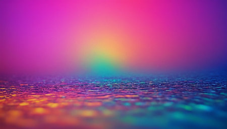 abstract background with bokeh defocused lights and rainbow colorsの素材