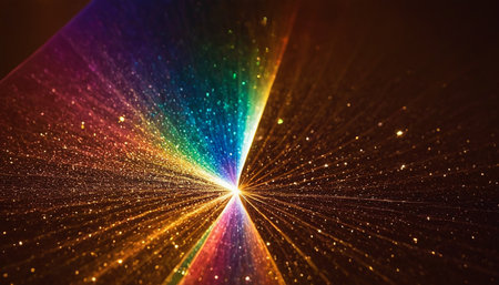 abstract background with fractal multicolored lines and bokehの素材