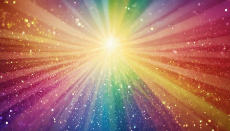 Colorful abstract background with bokeh defocused lights and starsの素材