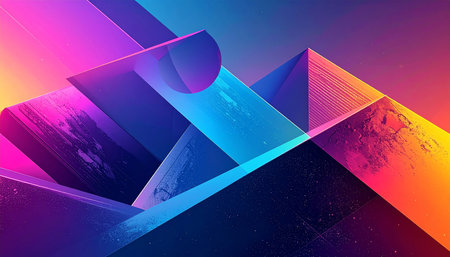 Abstract geometric background with space for text, 3d render illustration.の素材