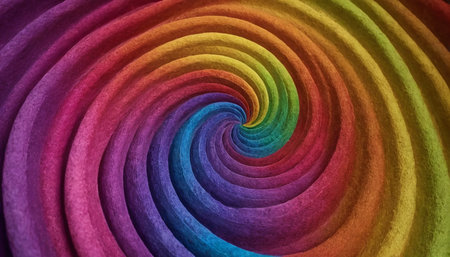 Colorful spiral in the shape of a rainbow. Abstract background.の素材