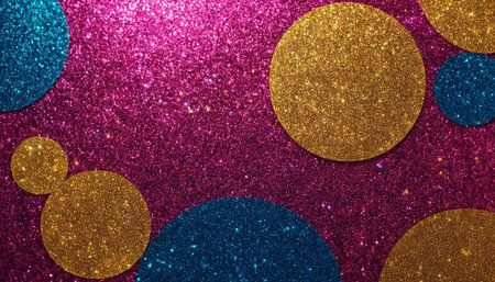 Colorful confetti background. Festive glitter texture. Shiny sequins.の素材