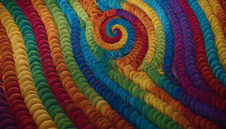 Colorful spiral pattern background. 3d rendering, 3d illustration.の素材
