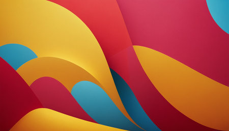 Colorful abstract background with curved lines, 3d render illustration.の素材