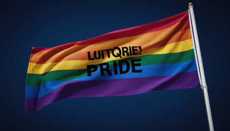Lgbt pride flag, close up view, 3D renderingの素材
