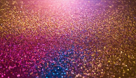 glitter vintage lights background. silver, gold and purple. de-focusedの素材