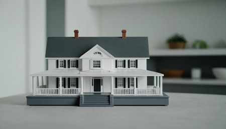 Model of a house on a white background. Real estate concept.の素材