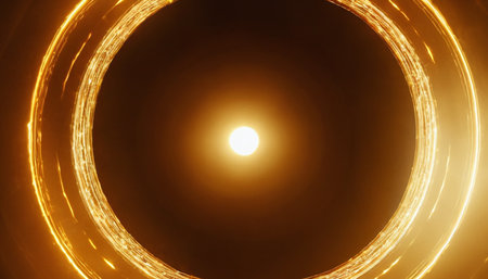 Abstract background with circles and lines. Different shades and thickness. 3d illustrationの素材