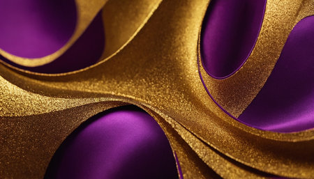Luxury purple and gold background. 3d rendering, 3d illustration.の素材
