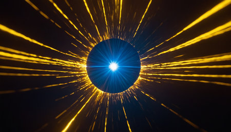 Abstract background of the sun and rays of light. 3D renderingの素材