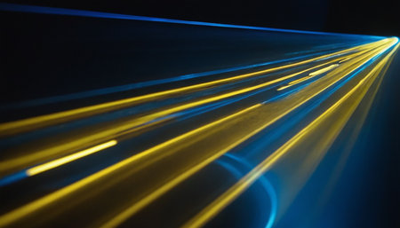 Car light trails in the tunnel. Long exposure photo taken in a tunnel.の素材