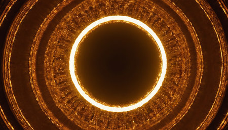 Circle with lights in it. 3d rendering, 3d illustration.の素材