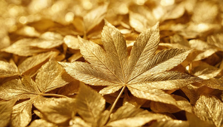 Golden leaves background. Golden leaves background. Golden leaves background. Golden leaves textureの素材