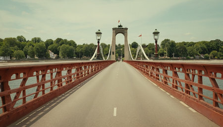 Bridge over the Danube in Budapest, Hungary. Panoramic view.の素材