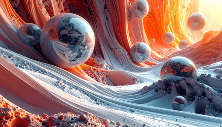 3D futuristic background for multiple projects like science, music, art and technologyの素材