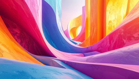 Abstract architecture background. 3d render illustration. Futuristic interior design.の素材