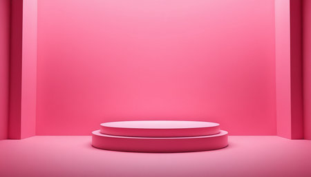 pink podium for product display, 3d render abstract background designの素材