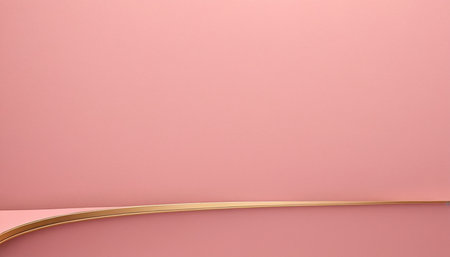 3d rendering of a pink background with a golden line in the middleの素材