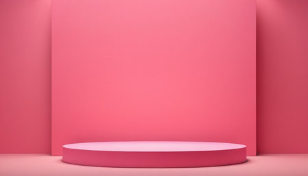 Abstract minimal scene with geometric forms. Pink background. 3d renderの素材
