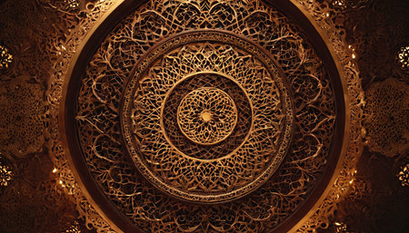 Morocco pattern on the ceiling of the mosque in moroccoの素材