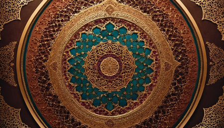 Detail of the ceiling in the Alhambra palace,  in Mecca, Saudi Arabiaの素材