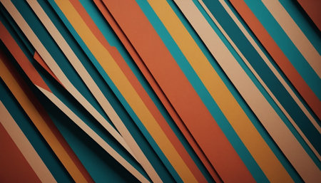 Abstract geometric background made of colored stripes. 3d render illustration.の素材