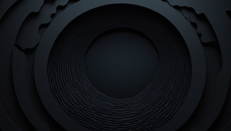 Abstract dark background with round hole. 3d rendering, 3d illustration.の素材