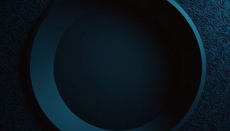 Dark blue background with a round frame in the middle. 3d renderingの素材