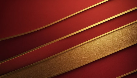 Red background with gold lines. Element for design. Template for designの素材