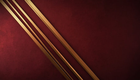 Luxury dark red background with golden lines. 3d renderingの素材