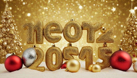Merry Christmas and Happy New Year. Golden numbers 2021 on a gold background.の素材