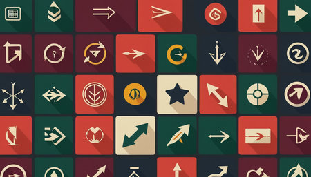 Set of arrow icons in flat design style for web and mobile applicationsの素材