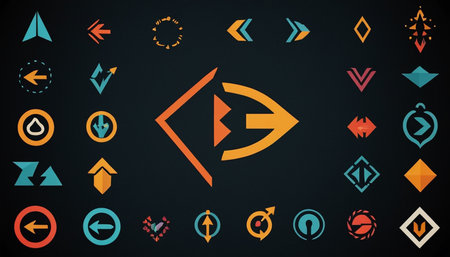 Set of arrows. Vector icons for your design. Eps 10.の素材