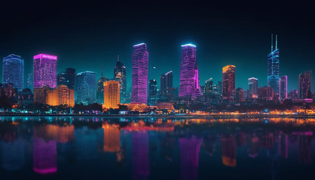 Shanghai Lujiazui Finance and Trade Zone of the modern city nightの素材