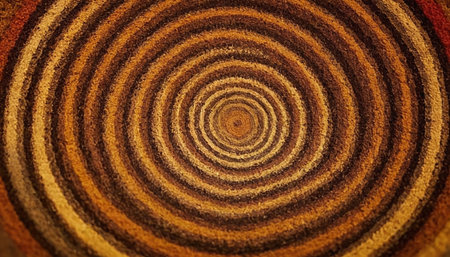 abstract background: concentric circles of different shades of brown colorの素材
