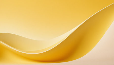 close up of a yellow paper curl on white background with copy spaceの素材