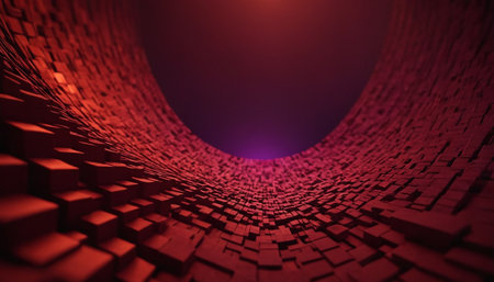3d rendering of abstract geometric shapes in virtual space. Futuristic background.の素材