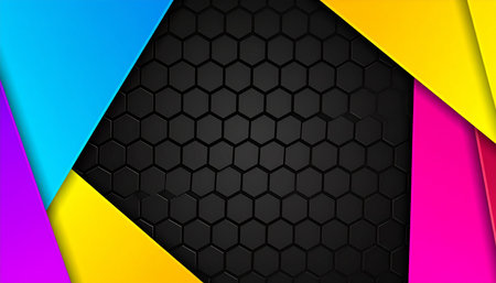 Abstract geometric background with hexagons and honeycomb. Vector illustration.の素材