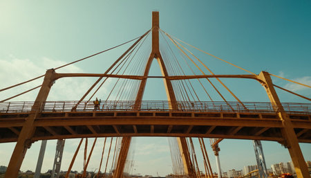 Cable-stayed bridge in bangkok,Thailand.の素材