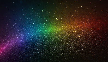 abstract rainbow background with some smooth lights and sparkles in itの素材
