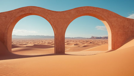 Huge arches in the Sahara desert. Morocco. Africa.の素材